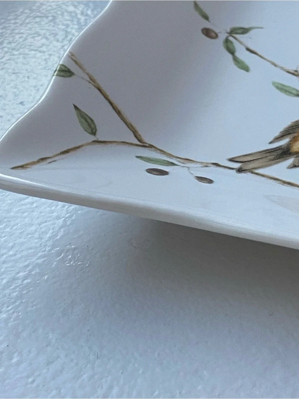 Bird Trinket Dish 222 Fifth EARLY BIRD Appetizer Plate yellow Songbird 5.25